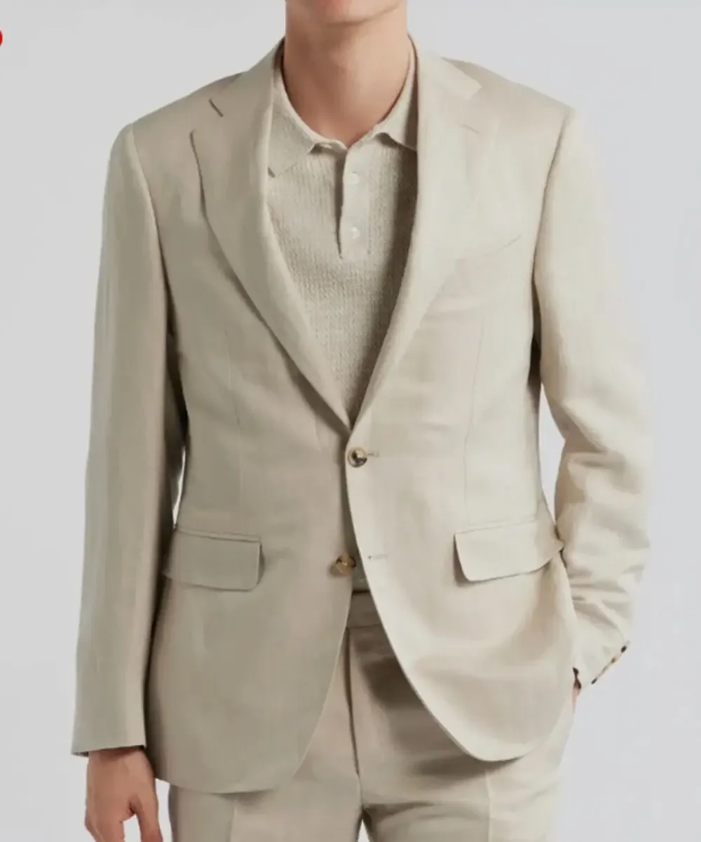 Brooks Brothers Brookscool Poplin Blazer Sport Coat Cotton Coolmax Tan 44R
